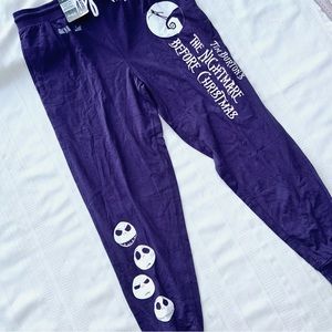 Nightmare Before Christmas jogger pants sweatpants purple men’s LARGE pockets